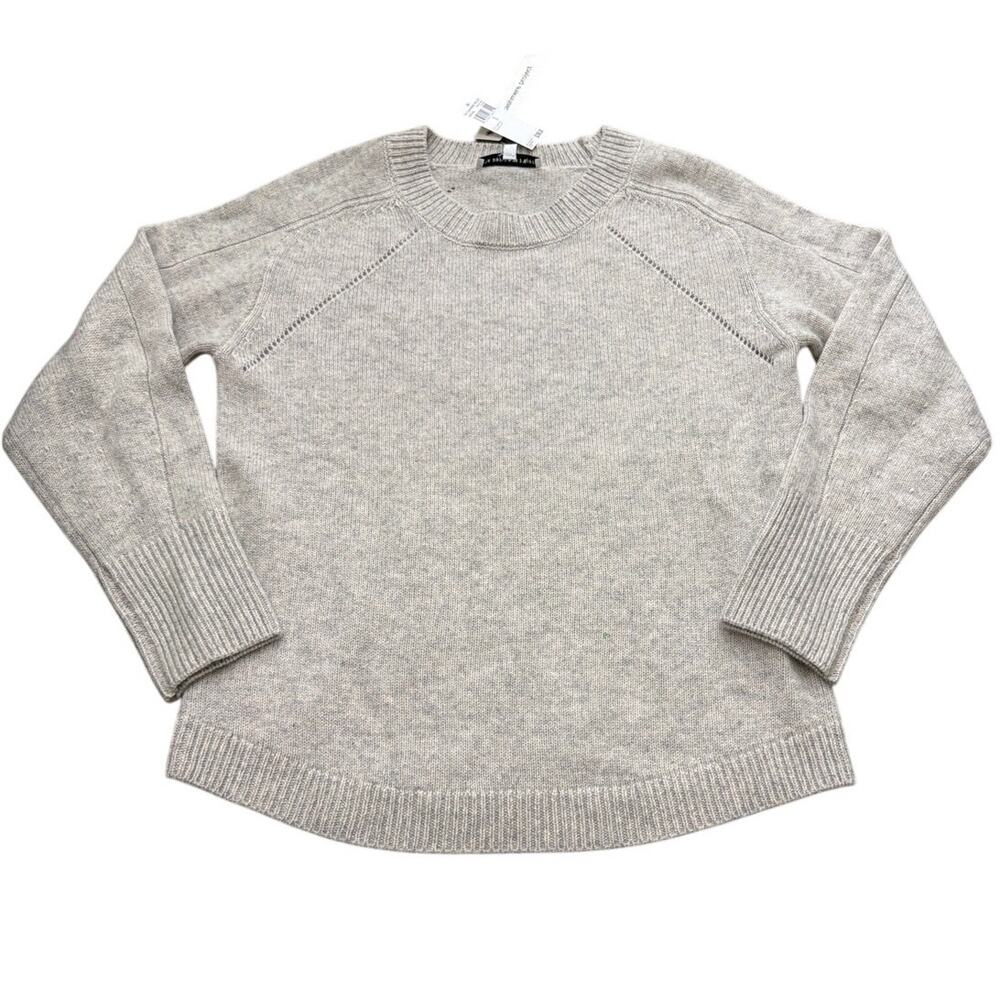 The Cashmere Project Pointelle Tunic Sweater London Grey Heather Size Small